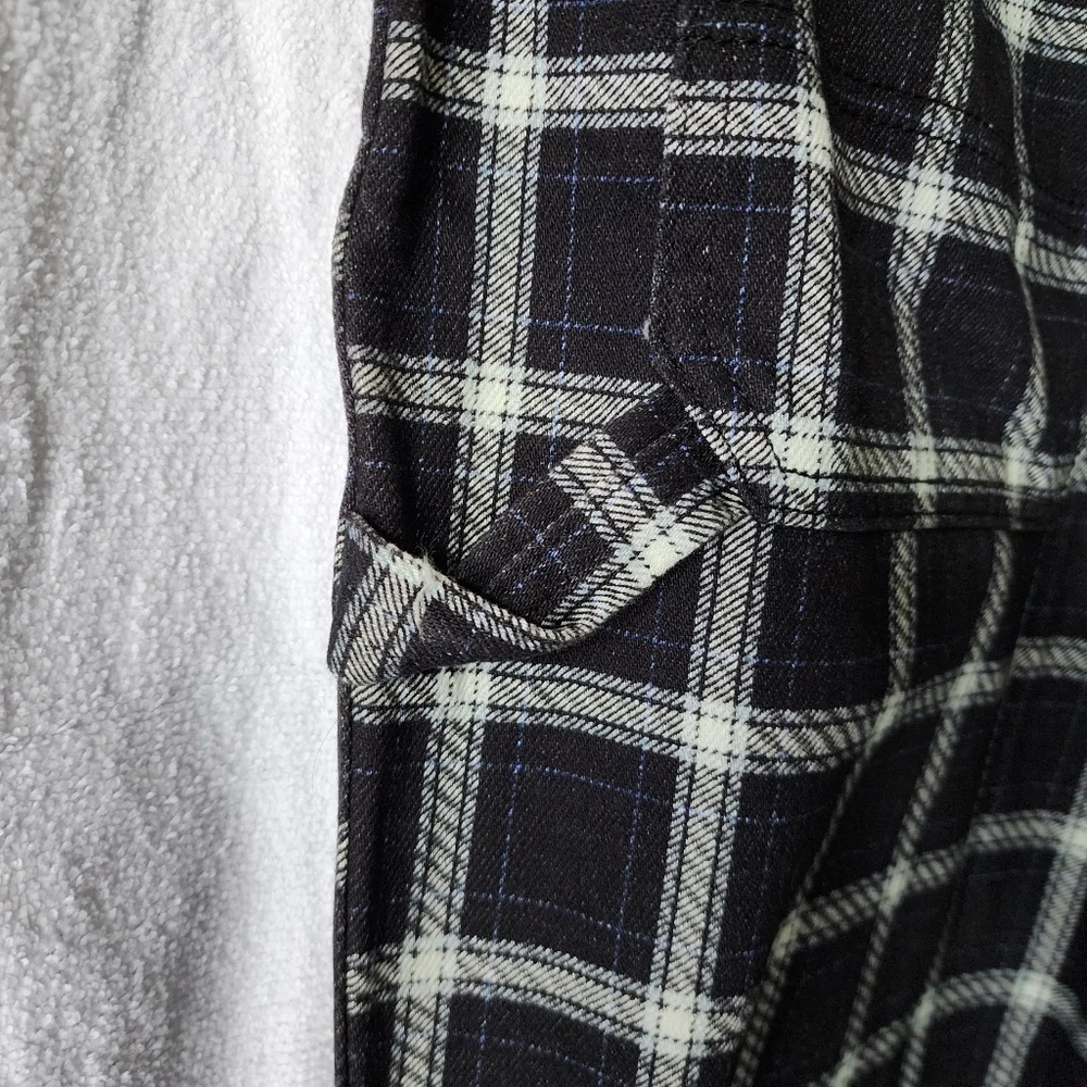 💙 Grunge Plaid Petite Women's Denim Pants - Picture 5 of 6
